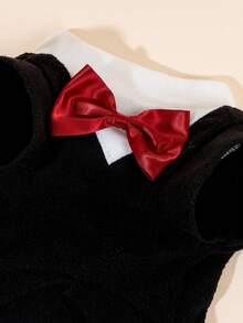 一套绅士领结领连衣裙，秋冬宠物裙，蕾丝领加厚羊毛宠物裙，保暖珍珠领加厚幼犬裙，猫狗公主裙 - 彩色 - 查看 6