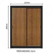 Ropero Madesa Dalas Plus 2 Puertas Corredizas 4 Cajones Color Negro y Marrón - Negro y Marrón - Ver 3