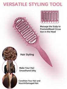 Lược tạo kiểu tóc xoăn, thích hợp cho kiểu tóc xoăn và tạo kiểu tóc, tạo kiểu tóc ướt để tăng độ phồng cho lọn tóc xoăn, tách và định hình các lọn tóc mà không bị xù, phù hợp với các loại tóc xoăn và gợn sóng, lược tạo kiểu chống gãy rụng, dụng cụ tạo kiểu tóc đặc biệt dành cho phụ nữ có mái tóc xoăn. - Nhiều màu - Xem 4
