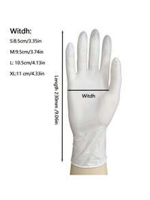 White Disposable Nitrile Gloves, Latex-Free & Powder-Free, Textured Fingertips, Suitable For Cooking & Cleaning, Medium Size - White - View 4