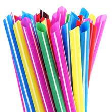 Extra Wide Rainbow Plastic Boba Tea Smoothie Straws, 1/2\ Wide X 8 1/2\ Long Large Fat Bubble Straws, Pack Of 100 - Rainbow - 查看 1