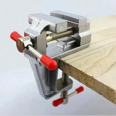 Mini Bench Vise Muliti-Funcational 3.5'' Aluminum Miniature Small Jewelers Hobby Clamp On Table Flat Pliers Tool Vice