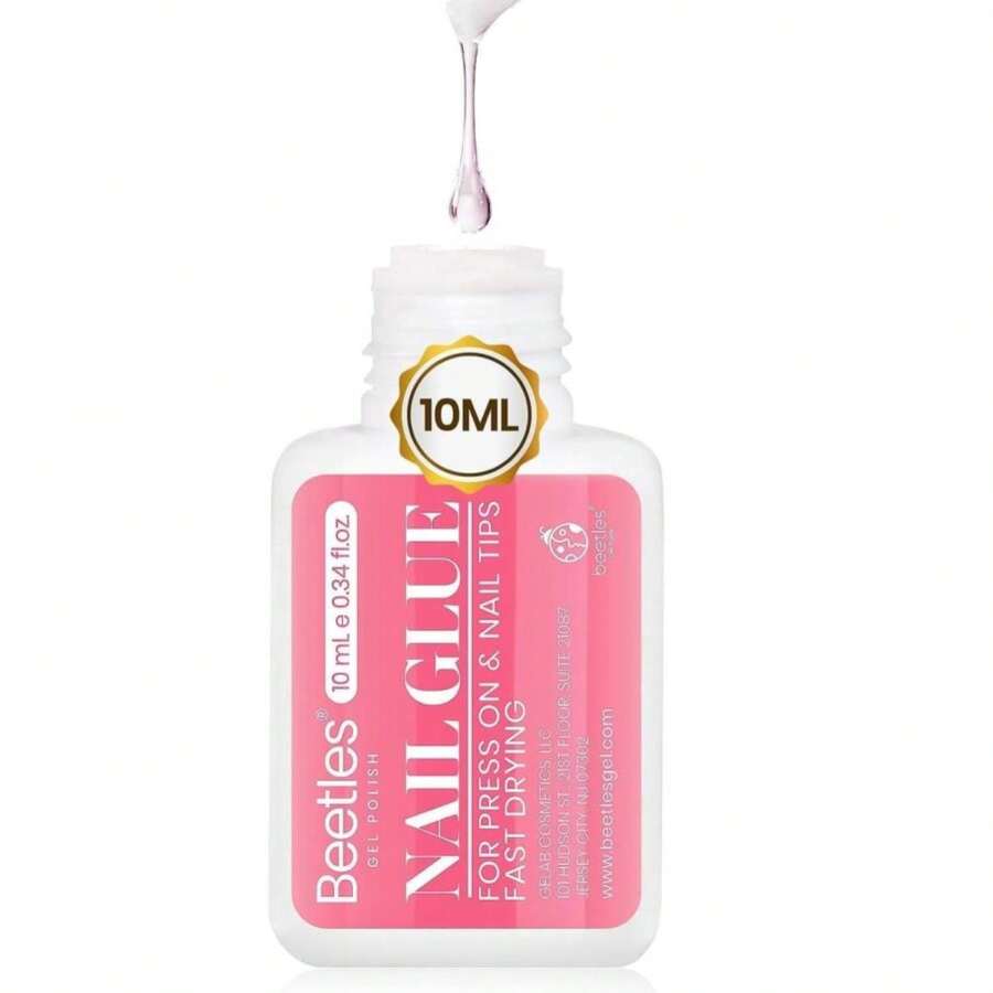 Beetles 10ML Super Strong Nail Glue For Press Ons, Nail Tips, Acrylic Nails No Uv Light Needed Nail Bond Brush In Nail Glue For Press On Nails Fake Nails Long Lasting For Beginners DIY Home - ColorA - 查看 1
