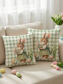 1/2/4件装柔软舒适的装饰枕套,透气亲肤,带拉链方便清洗,适用于沙发/卧室/客厅,是婚礼/节日的理想礼物,不含枕芯。 - 彩色 - 查看 6