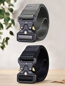 战术尼龙腰带，可调节金属扣，蛇形扣，锌合金扣，安全扣 - 彩色 - 查看 13