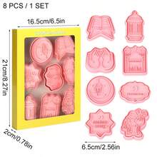 Bộ 6/8 khuôn cắt bánh quy Eid Mubarak hình trăng sao, Ramadan Kareem, dùng làm khuôn bánh fondant, trang trí bánh chủ đề Hồi giáo, tiệc tùng, tự làm bánh. - Nhiều màu - Xem 14