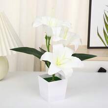 1 束逼真仿真百合花束盆栽 - 栩栩如生的假花，适合室内外摆放，浪漫永不凋谢的花卉摆设，创意家居装饰，浪漫惊喜礼物，免维护装饰品，无需电池，适用于家居、婚礼、办公室装饰、情人节、节日装饰 - 彩色 - 查看 5