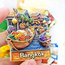 1/2pcs Resin Thailand Bangkok Pattaya Phuket Elephant, Grand Palace, Jade Buddha Temple Fridge Magnet, Tuk Tuk Car Landmark Souvenir, Meaningful Creative Gift Collection, Southeast Asia Thailand Trip Chiang Mai Hua Hin - Multicolor - View 18
