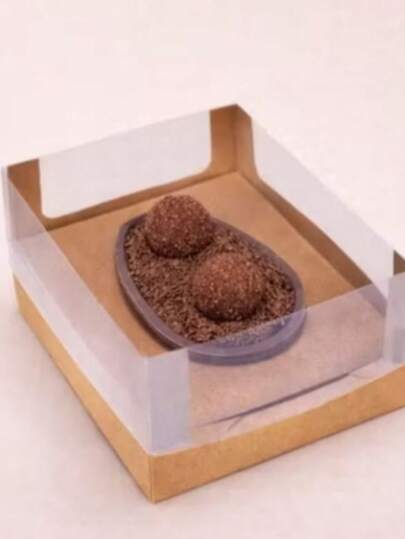 10 ou 5 caixas para ovo de Páscoa de colher ajustável 150g a 250g - branco e kraft