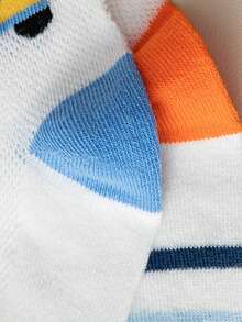 5 Pairs Cartoon Car Print Breathable Thin Socks, Cute Mid-Calf Socks For Baby Boys, Mesh Socks, Spring/Summer - Multicolor - View 6