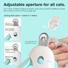 Cat Nail Clipper, Pet Grooming Tool For Cats, Adjustable Hole ABS+Stainless Steel Gravity Push Clipper, Precise Trimming No Hurt To Nails, Professional Cat Claw Care Clipper For Kitten Small Cat Breeds - 綠色 - 查看 5