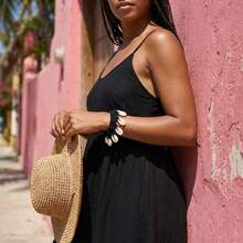 1pc White & Black Crochet Shell Pendant Anklet, Suitable For Women Vacation Wear - Anklet - View 5