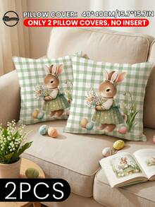 1/2/4件装柔软舒适的装饰枕套,透气亲肤,带拉链方便清洗,适用于沙发/卧室/客厅,是婚礼/节日的理想礼物,不含枕芯。 - 彩色 - 查看 22