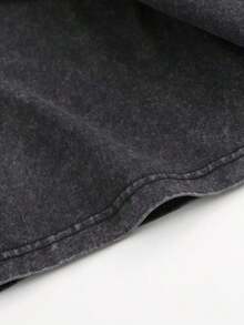 Super Value Hot  T-Shirt Men's Washed T-Shirt With Michigan University Logo, Comfortable Soft Short Sleeve 230gsm Washable T-Shirt Suitable As A Gift For Fans SD0081 - 黑色 - 查看 3