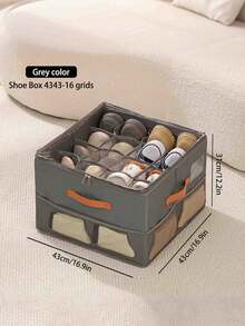 Foldable Fabric Shoe Storage Box, Holds 12-16 Pairs Of Shoes, Large Capacity Fabric Shoe Box With Lid, Adjustable Dividers, Suitable For Wardrobe, Transparent Cover Dust-Proof And Waterproof, Foldable Storage Box, Multi-Purpose Storage Container For Home, School, Dorm, Dust-Proof And Moisture-Proof, Washable, Versatile - Multicolor - View 4