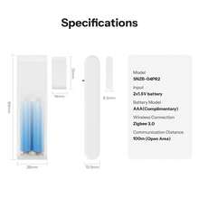SONOFF SNZB-04PR2 SenseGuard DW Gen2 Zigbee Door/Window Sensor Tamper Alerts Smart Zigbee3.0 Sensor Versatile Installation AAA Battery Power Local Scene Intelligent Linkage, Zigbee Hub Needed - Blanco - Ver 9