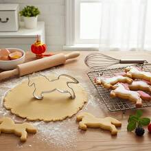 1 pieza/2 piezas Cortador de galletas con forma de caballo, molde de galletas de acero inoxidable con forma de caballo DIY, herramienta de cocina para hornear, cortador de galletas, molde de pastel, molde de galletas divertido para el Año del Caballo 2026 - Plateado - Ver 8