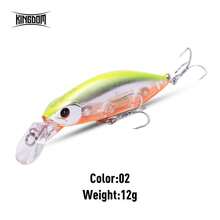 KINGDOM 1PC Slow Sinking Minnow Fishing Bait 55mm/70mm 7g/12g, Built-In Noise Ball, Low Air Resistance For Far Casting, Durable ABS Material, Freshwater Saltwater Trolling Lure - Multicolor - View 10