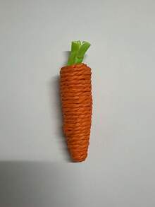 1pc Cat Carrot Self-Entertaining Chew Toy, Bite-Resistant Carrot Shaped Teaser Wand With Paper Rope For Cats - Orange - View 7