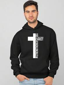 Moletom Masculino com Capuz Estampa Geométrica Abstrata Vaporwave Aesthetic Minimalist Urban - Preto - Visão 1