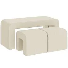 HOMCOM Taburete para cambiar de zapatos - blanquecino - Ver 10