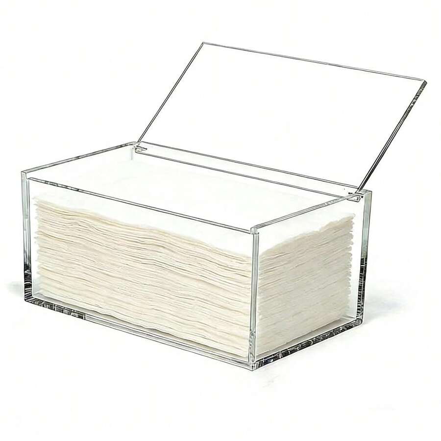 [Free Shipping]Acrylic Box With Hinged Lid Jewelry Storage Boxes Clear Display Organizer Contanier Home Decor Accent Decorative Box For Trinket Rings Bracelet - 7.8 x 4.7 x 3.1 英寸 - 查看 1