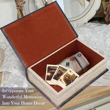 [Free Shipping]Decorative Fake Book Box For Jewelry Valuables Vintage Home Decor Secret  Gift For Book Lovers Large Size Box - L/棕櫚 - 查看 4