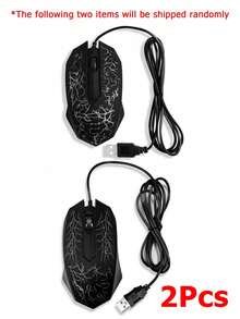 Ratón con cable luminoso, ratón de computadora - Negro - Ver 8