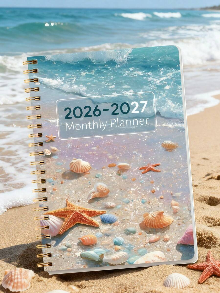 Trees A5尺寸2026-2027年月度计划本，24个月日历，包含月视图和笔记页，涵盖2026年1月至2027年12月，适合女性的返校用品和办公用品。 - 彩色 - 查看 1