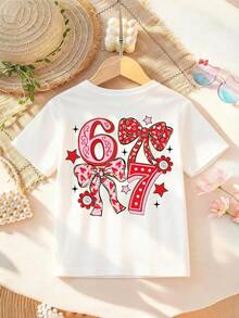 Disney Apparel Featuring A Valentine's Day-Themed T-Shirt For Girls With Princess Ariel's Number "67" Design. This Soft, Breathable Short-Sleeve Crew Neck Tee Is Perfect For Spring And Summer Wear, Ideal For Everyday Outfits, Vacation Leisure, Outdoor Adventures, School Life, And Shopping Trips. It Also Makes An Excellent Gift For Boys And Girls Alike. Every Child Deserves One. - 白色 - 查看 3