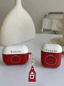 Tomato-Shaped Wireless Earphone Case, Scratch-Resistant And Shockproof Protective Cover Compatible With Apple - Clear - View 1