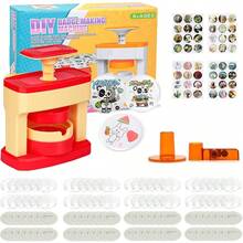 1 Set Button Maker Machine,55mm&35mm(1.37inch&2.16inch) Multi-Size Button Maker Kit With Round/Heart Shape,Capable Of Making Fridge Magnets Keychains Brooches 3in1 Badge Machine With Button Parts,Stickers,Circle Cutter,Scissors,DIY Crafts & Personalized Gifts,Installation-Free(Some Accessory Colors Are Random) - Multicolor - View 11
