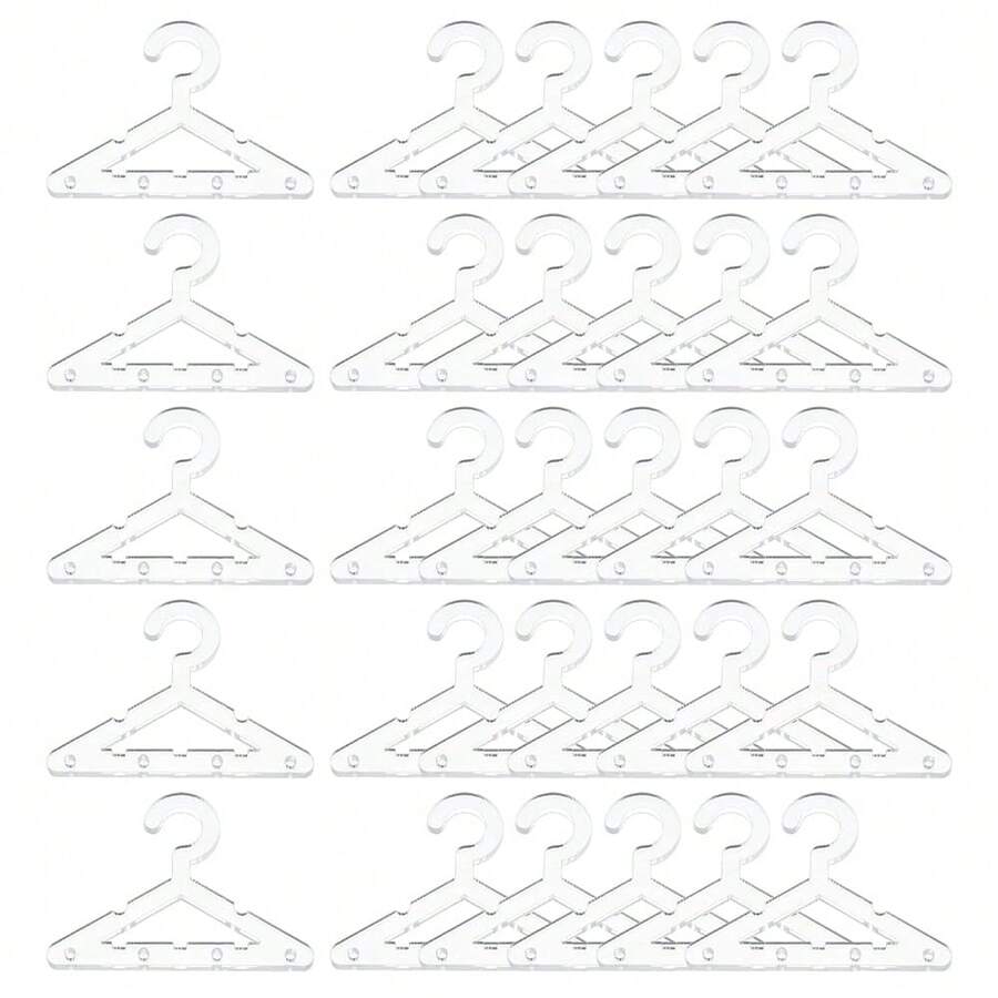 50pcs Clothes Hanger Earring Holder, Mini Acrylic Coat Hangers Earring Hangers Hanger Rack For Earring Holder Organizer Stand Studs, Transparent - Transparent - View 1