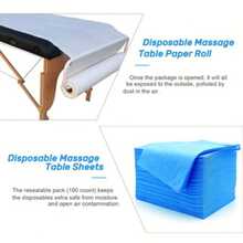 100PCS Massage Table Sheets, Disposable Bed Sheets For Massage Table, Spa Bed Covers For Esthetician, Tattoo, Waxing, Lash Bed, Salon Table, Non-Woven Fabric 71" X 31" (Blue) - Blue - View 9