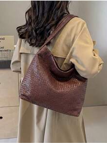 Luxury New PU Fashion Design High-End Tote Bag - Coffee - View 7