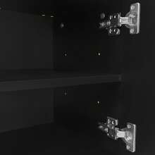 Wardrobe Set With Shoe Stool And Cushions. Front Coat Rack With Hooks. Shoe Cabinet With Drawers And Doors, Black And White. - Black - View 8