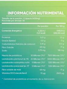 Probióticos y Prebióticos 30 Cápsulas | 30 Billones U | Lactobacillus, Acidophilus, Paracasei y Vitamina D3 | 100% Natural, Sin Gluten | 1 capsula diaria (1 mes) | Suplementos Alimenticios MULTIBLUE - Blanco - Ver 3