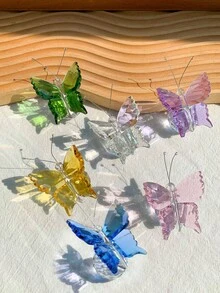 Kristall Schmetterling, kleines Tier, Heimdekoration, kleine Schreibtischornamente, Set Kombination aus weißem Kristall Schmetterling + Mond und Sonnenfänger Prisma (geeignet für Freunde, Schwestern, Töchter, Mütter (Geschenke)), auch geeignet als Geburtstagsgeschenk für Frauen - Verschiedenfarbig - Übersicht 23