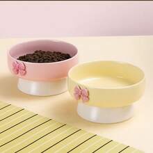 Ceramic Raised Cat Bowls With Cute Bow, Elevated Tilted Cat Food And Water Bowls Set, Pet Feeder Dish For Cats - 150-250ml - View 5