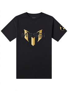 Valentines Day Outfit 2026 Summer New Messis Barcelona Argentina Men's Commemorative Edition Pure Cotton Short-Sleeved T-Shirt_2 - Đen và trắng - Xem 1