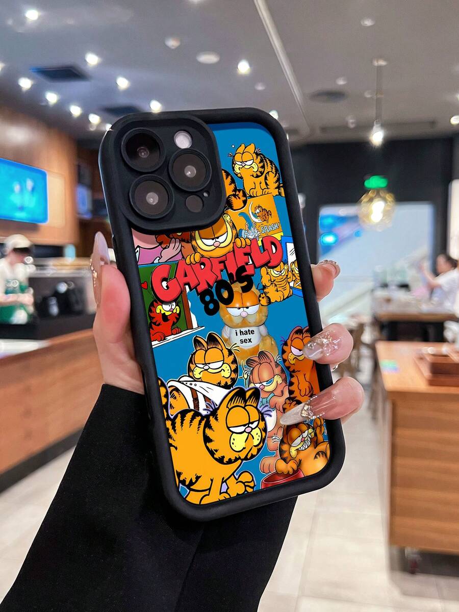 Estuche para teléfono con dibujos animados de de los 80 Compatible con fundas para teléfonos 17 16 Pro Max 15 Pro Max 13 y 12 Diseño de TPU de cobertura total a prueba de golpes Resistente al agua, a caídas y rayones Un regalo divertido para familiares, amigos y amantes de los dibujos animados, perfecto para cumpleaños y ocasiones especiales - Negro - Ver 1