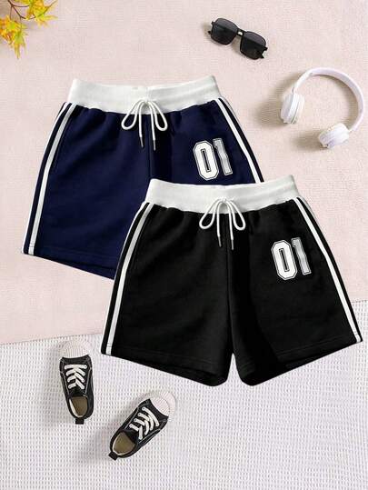 Women's Summer Casual Shorts With Drawstring Waist And Pockets. Unique Digital Print And Striped Design For A Fashionable Look. Suitable For Daily Casual, Office, And Party Occasions.