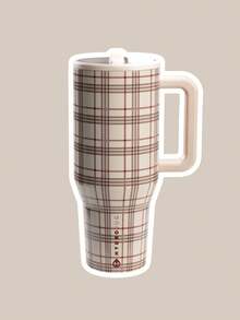 HYDROJUGs Traveler 40oz Tumbler Latest Blair Brown Grid Pattern Of Triple-Wall Insulated Stainless Steel Tumbler With Aleak-Proof Flip Straw. 24 Hours Cold, Completely Leak-Proof. Suitable For Water, Iced Tea Or Coffee,Juice, Ice Drinks , Hot Drinks. Suitable For Camping, Travel, Picnic, Work, Indoor Use. It Is A Wonderful Gift For Girlfriends, Wife, Family Members, Sisters, Friends. Birthday Gifts, Holiday Gifts, Valentine's Day Gifts. 1183 Ml - 布萊爾 - 查看 6