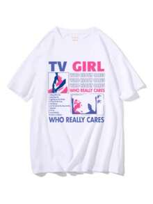 TV Girl Who Lie Cares T-Shirt - Adult/Children's - New Release - Premium Cotton T-Shirt - Immediate Shipping - 白色 - 查看 1