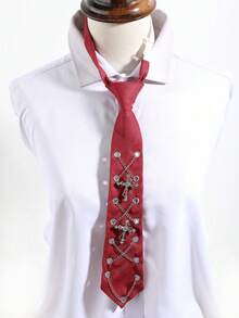 1件水钻十字架心形吊坠项链，朋克风格领带夹，男女皆宜，适合摇滚音乐会、万圣节派对、暗黑主题派对、摄影等场合。 - B - 查看 15