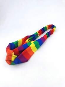 1pc Pride Rainbow Striped Scarf/Headband, Suitable For Pride Day Wear - Multicolor - View 3