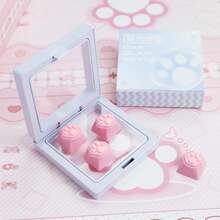 4个可爱猫爪粉色爱心键帽 - 3D柔软硅胶材质，日系少女风，逼真纹理，适用于MX机械键盘，精美礼盒包装 - 彩色 - 查看 17