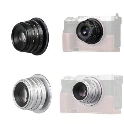 适用于 APS-C 画幅的 35mm F1.6 手动对焦电影镜头，兼容索尼 E 卡口（A7 III、A6400、NEX-5 系列）、富士 X 卡口（X-T5、X-S10、X-E4 系列）、佳能 M/RF 卡口（EOS R5、R6、M50、M200 系列）以及微型四分之三系统（奥林巴斯 OM-D）。