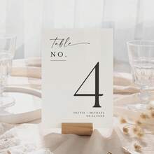 20pcs Customizable Wedding Table Number Cards (Without Stand), Printable Table Number Cards, Editable Table Number Cards, DIY Table Number Plates - White - View 7