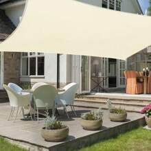 1 Set Large Rectangular Waterproof Sun Shade Canopy, 98% UV Protection, Suitable For Yard, Garden, Swimming Pool, Outdoor Camping, Including Installation Steel Cable - Multicolor - View 7